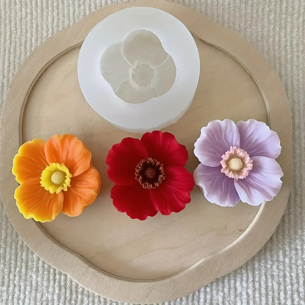 Candle Making Vessels - Çiçek Silikon Mum Kalıbı, Sabun, Kil,