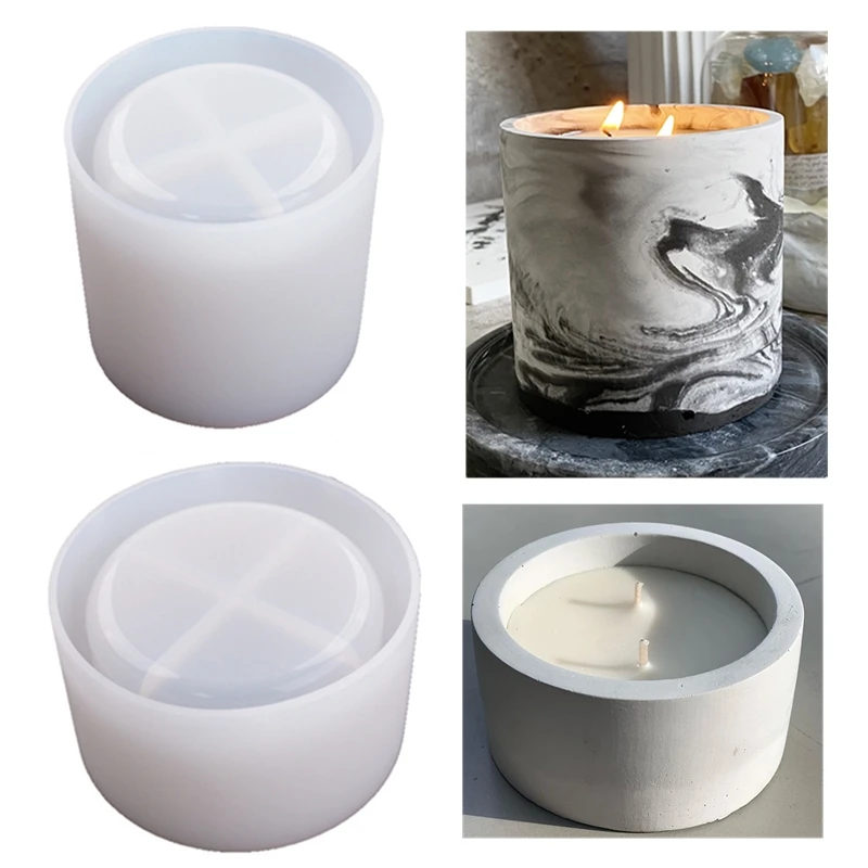 Candle Making Vessels - 3 boyutları Yuvarlak Çimento Beton Kalıpları